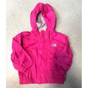 North Face Baby Girls Hooded Pink HyVent Rain Coat Sz 6-12 Months